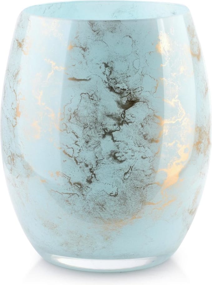 Vaas Turquoise Marmer, Hoogte 20 cm