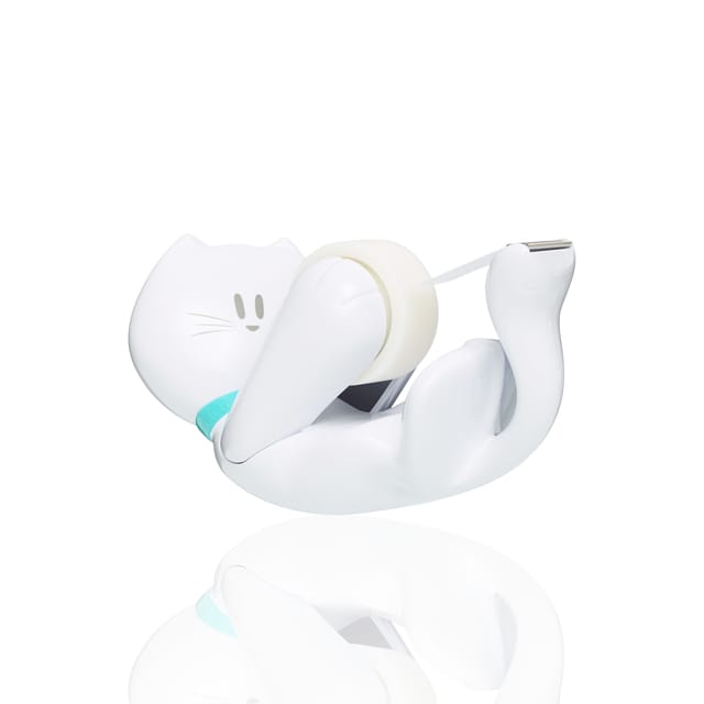 Scotch® Tape Dispenser  Design Cat, Wit + 1 Rol Scotch® Magic™ Tape 19mm x 8.89m