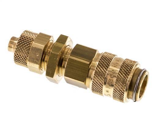 Messing DN 5 Luchtkoppeling Snelkoppeling 6x8 mm Push-On Schotkoppeling - CLS5-NB-B-6