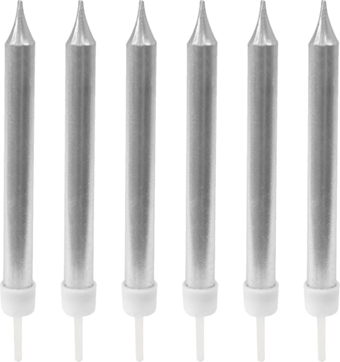 HOBI - 10 zilverkleurige kaarsjes