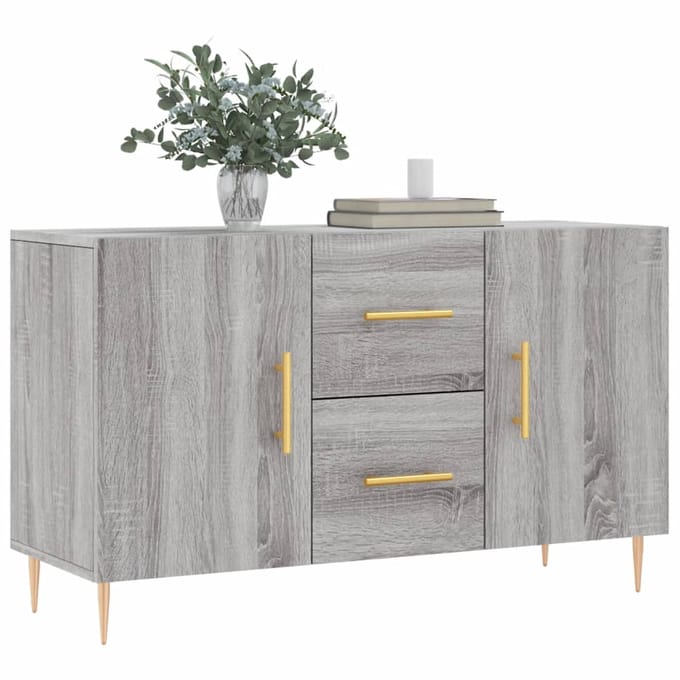 vidaXL - Dressoir - 100x36x60 - cm - bewerkt - hout - grijs - sonoma - eikenkleurig