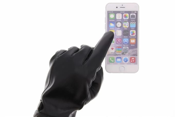 imoshion Echt lederen touchscreen handschoenen met knoop - Maat L