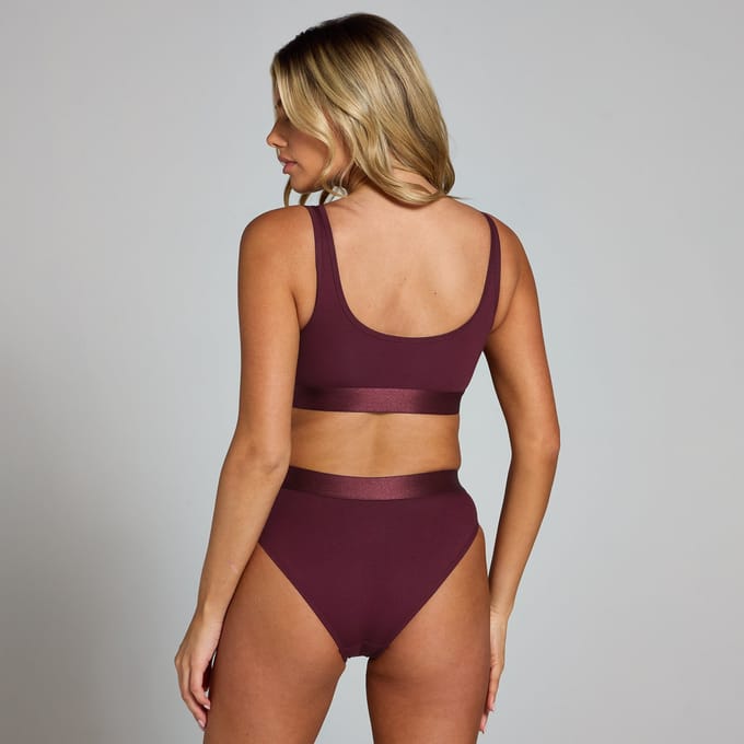 MP bralette met ronde hals - Donkerbessenrood - XS