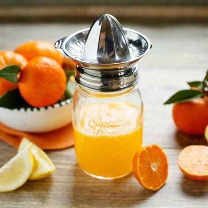 RVS citruspers deksel incl. glazen pot - HappyTappi