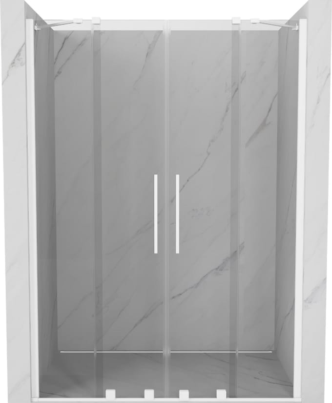 Mexen Velar Duo schuifbare douchedeur 150 , transparant, wit - 871-150-000-02-20