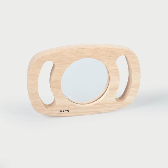 tickit® Makkelijk vast te houden houten Handspiegel