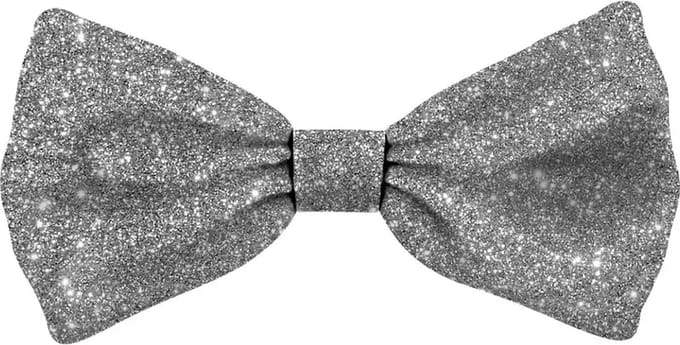Plenty Gifts Vlinderstrik Glitter Zilver 10X5CM