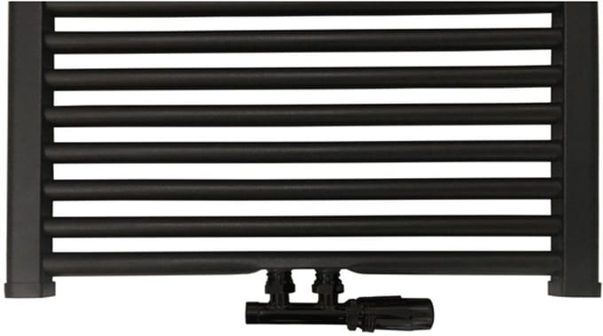 Best Design Nero-Luxeuniversele radiator aansluitset midden onder haaks zwart mat