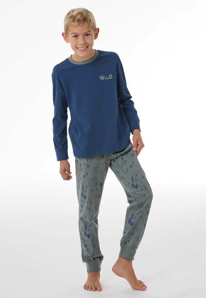 Lange pyjama met manchetten in de kleur salie - Nightwear 152