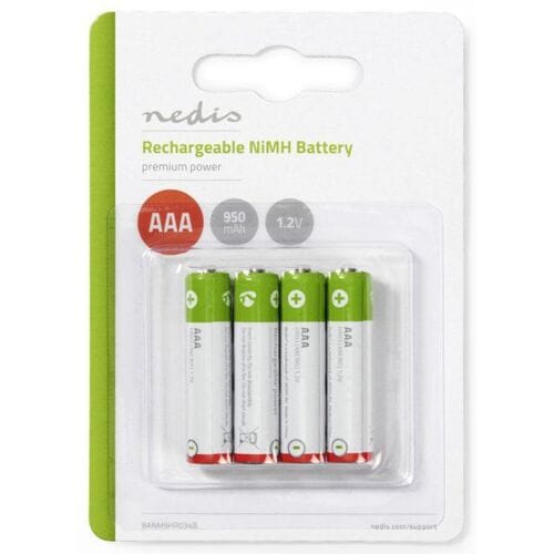 Nedis Oplaadbare NiMH-Batterij AAA - 1.2 V DC - 950 mAh - Voorgeladen - 4-Pak