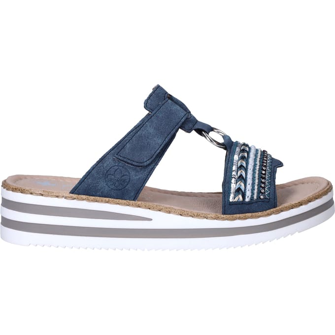 Rieker -Dames - blauw - slippers & muiltjes - maat 37