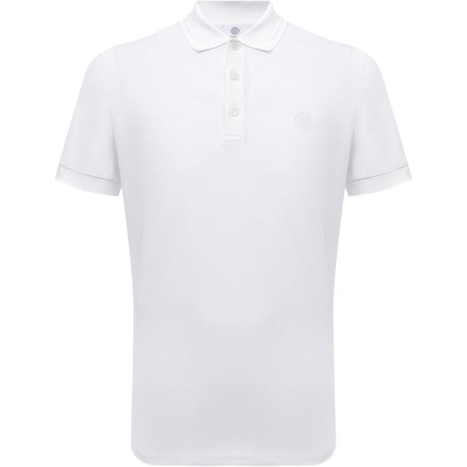 Wit poloshirt met Burberry-monogramborduursel