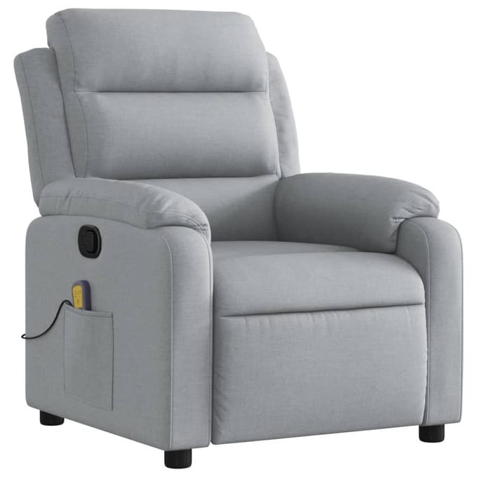vidaXL Massagestoel met lichtgrijze stof