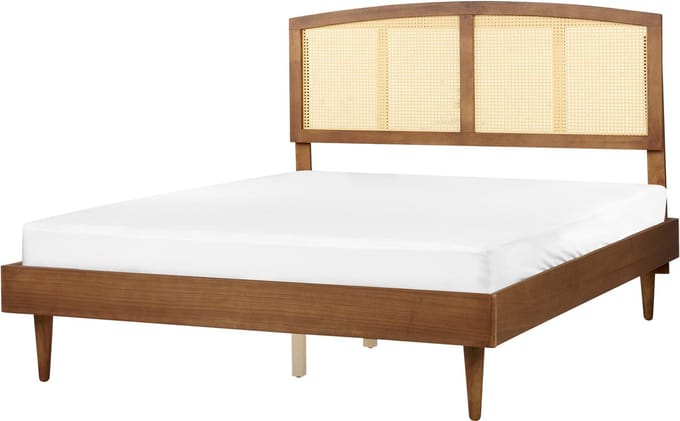 VARZY - Bed - Lichtbruin - 160 x 200 cm - Rubberhout