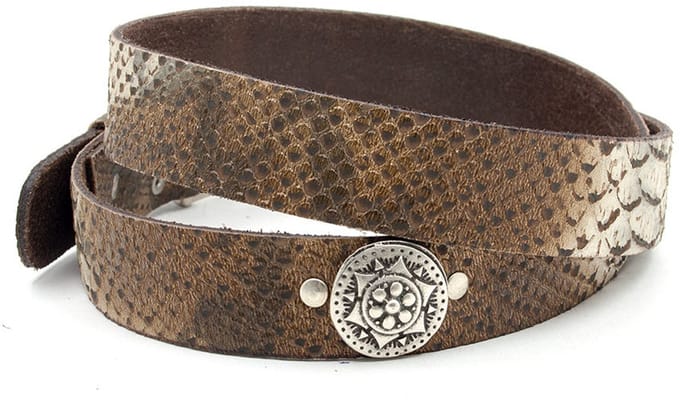 Dames riem bruin gemeleerd - 3 cm breed - Leer - Jeans riem - Casual - Maat 90