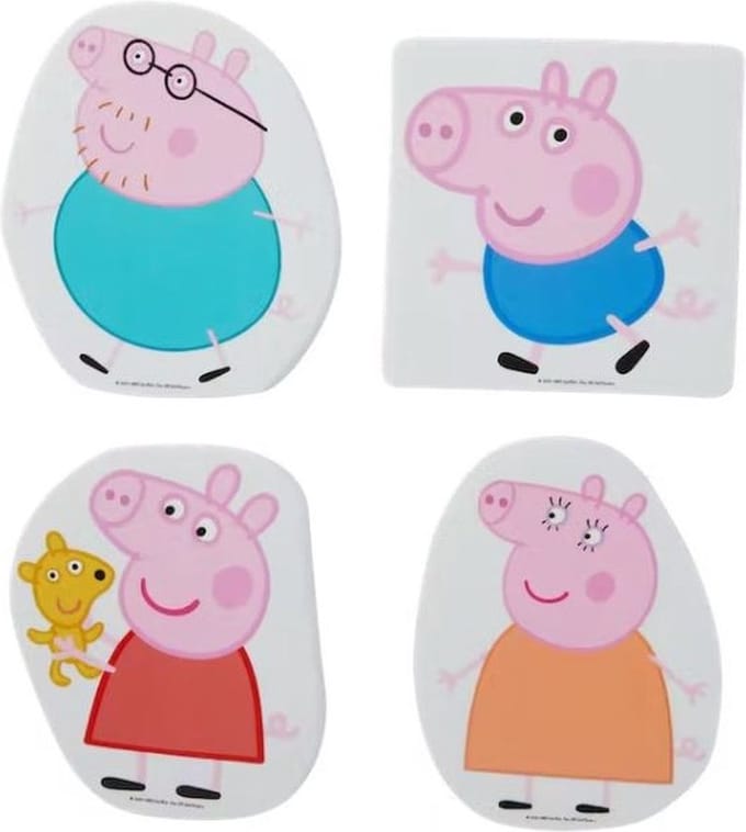Peppa pig Bad Vormen - Wit / Multicolor - Kunststof - 4 Stuks