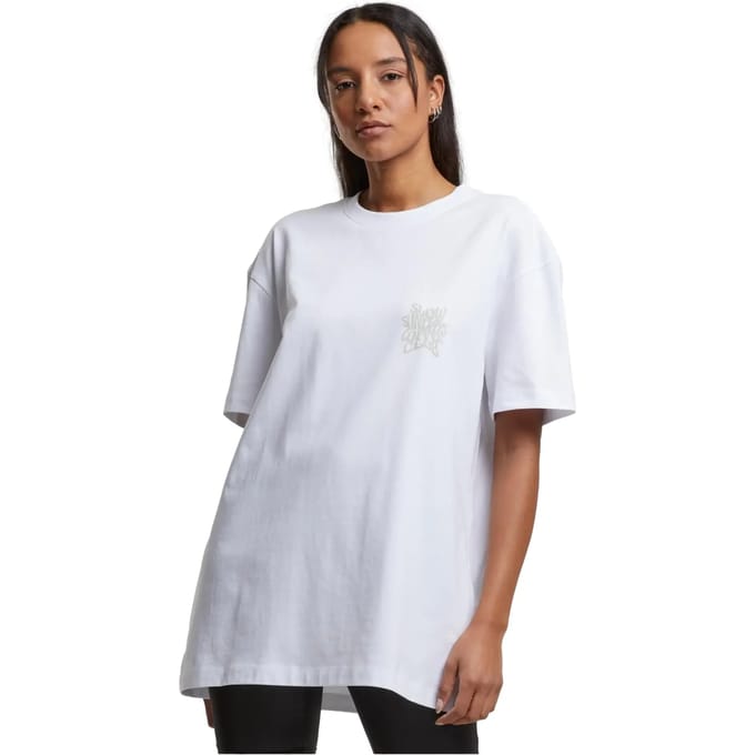 Urban Classics - Cotton Logo Dames Tshirt - XS - Wit