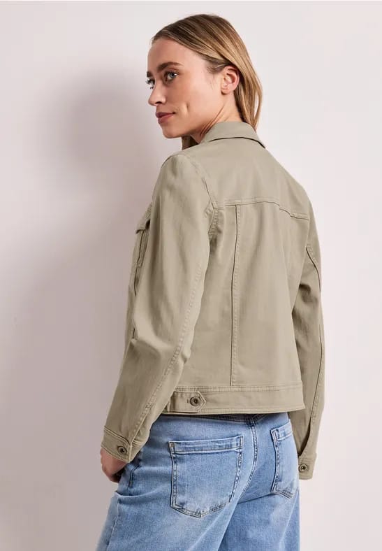 Jas in gekleurde denimlook met zakken