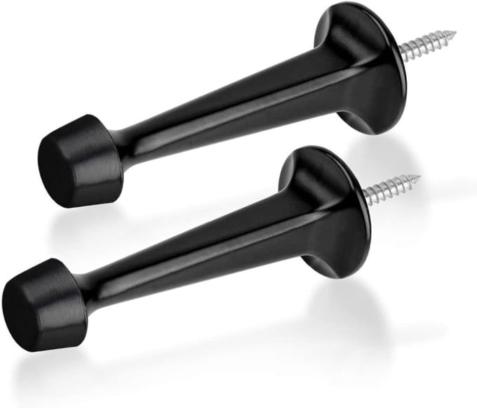 Deurstoppers - Deurvastzetters - Muren Beschermen - Zachte Rubberen Tips - 2 stuks - Zwart