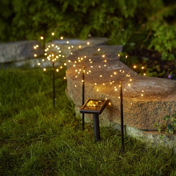 STAR TRADING LED lamp zonne-energie Firework set aardspiesen