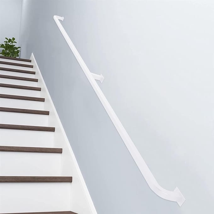 Moderne trapleuning - Witte leuningen - Binnen buiten - Industriële stijl - 300cm lengte - Wit