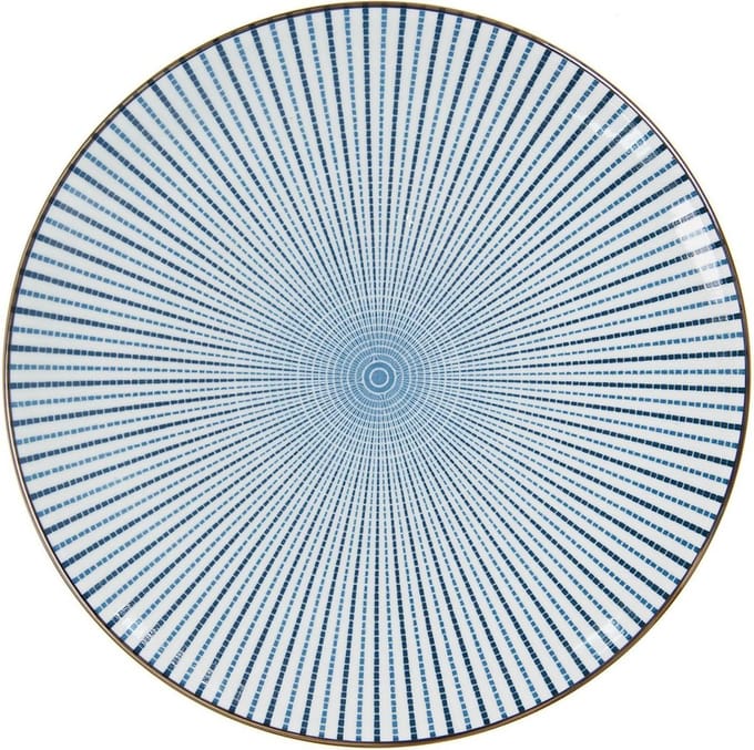 Clayre & Eef Dinerbord Ø 26 cm Blauw Keramiek