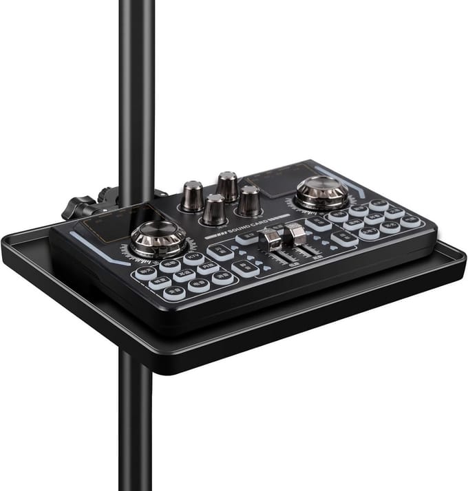 Geluidskaartlade voor Microfoonstandaard Verstelbare ABS Lade voor Live-uitzendingen Streaming en Karaoke