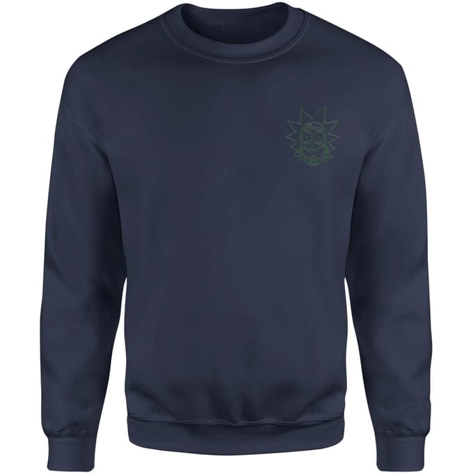 Rick and Morty Rick Embroidered Unisex Sweatshirt - Navy - XL