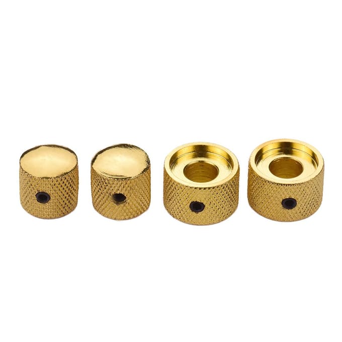 2 jeux de boutons de commande empilés doubles concentriques pour guitares basses électriques, doré