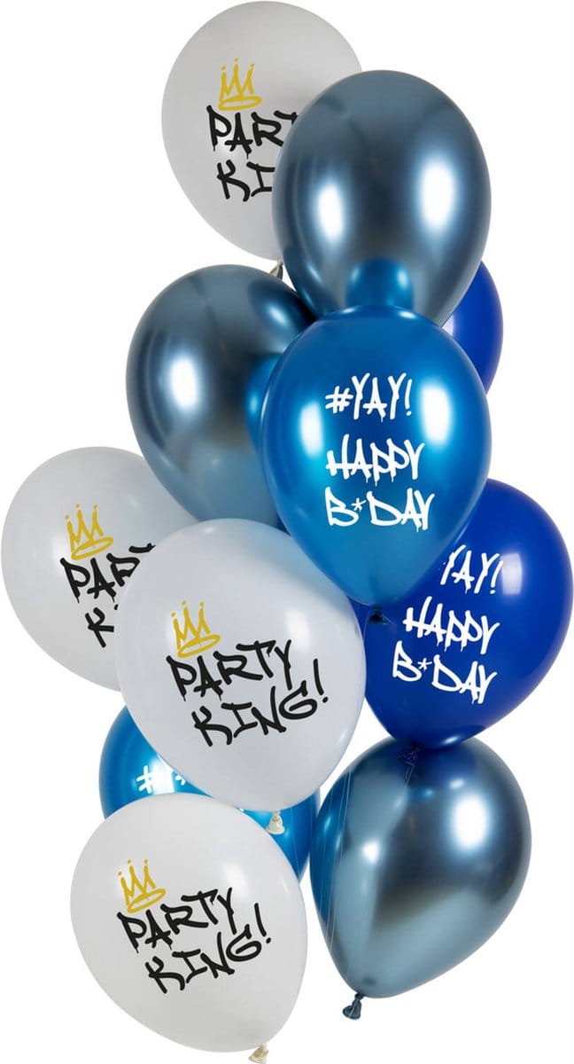 Folat - Ballonnen Party King (12 stuks - 33 cm)