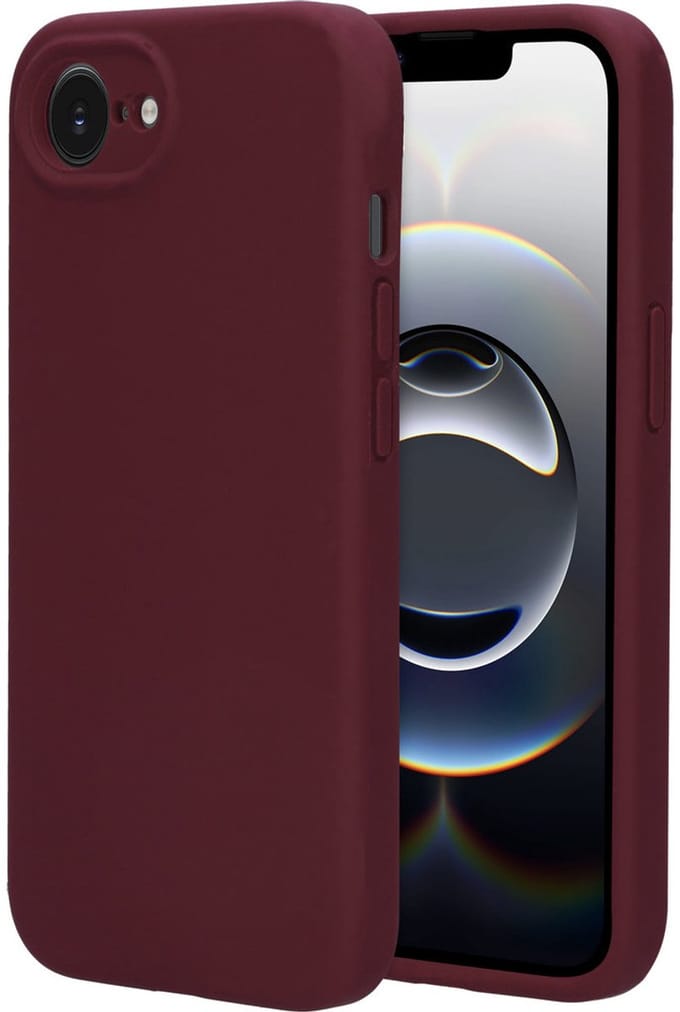 Mobiparts hoesje geschikt voor de Apple iPhone 16e Apple iPhone 17e - Siliconen - Paars Rood