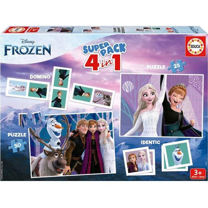 EDUCA - puzzel + educatief spel - Superpack 4 in 1 Frozen