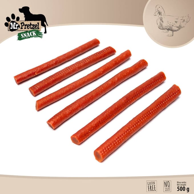Mr.Pretzel - Zachte Eendenstaafjes - Vlees - 500g - 90% Eend - Hypoallergeen & Graanvrij