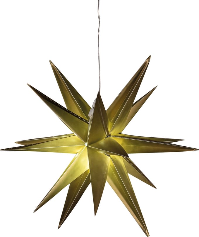 Anna Collection verlichte 3D kerstster - goud - 35 cm - kunststof