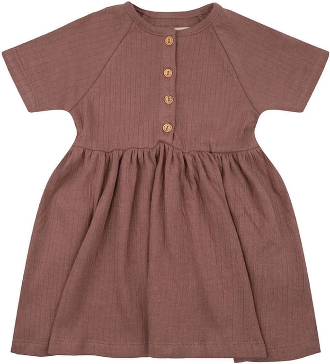 Little Indians Jurk Basic Meisjes Katoen Donkerbruin Maat 122