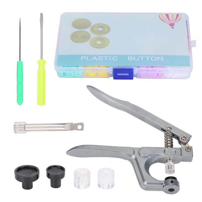 Gemengde Kleur Naaiknopen Hars Drukknoop Set Drukknoop Tang Handpersgereedschap white