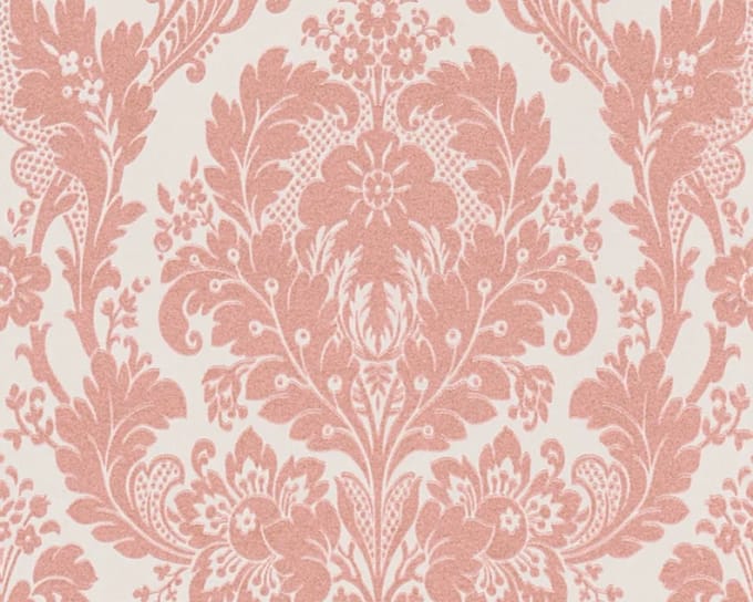 barok behang glitter 32750-2 oud roze ornamenten