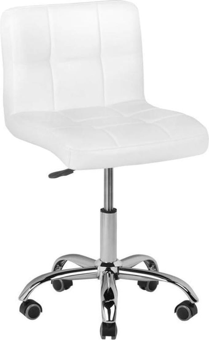 Mega Beauty Shop® Salon kruk met rugleuning wit