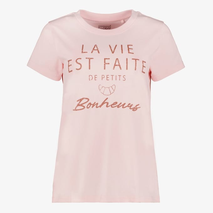 TwoDay dames T-shirt met opdruk roze - Maat L