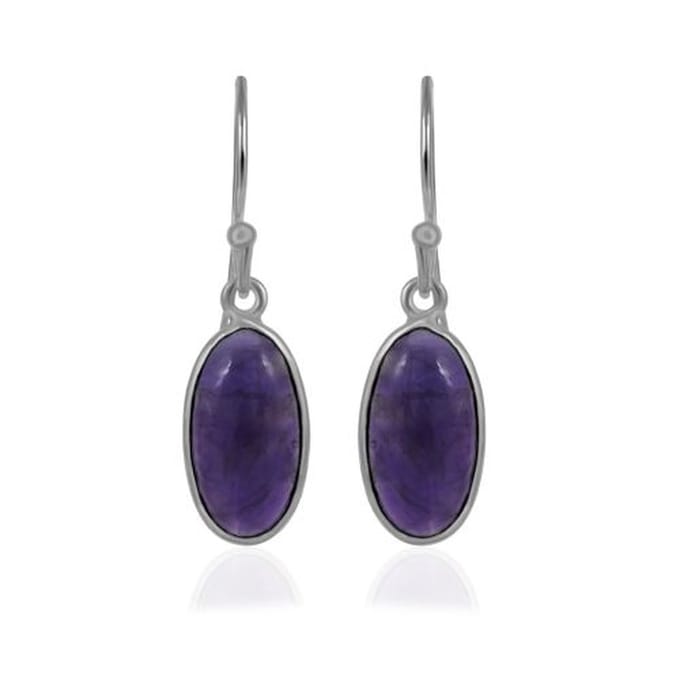 SilverGems Zilveren oorhangers met Amethist edelstenen