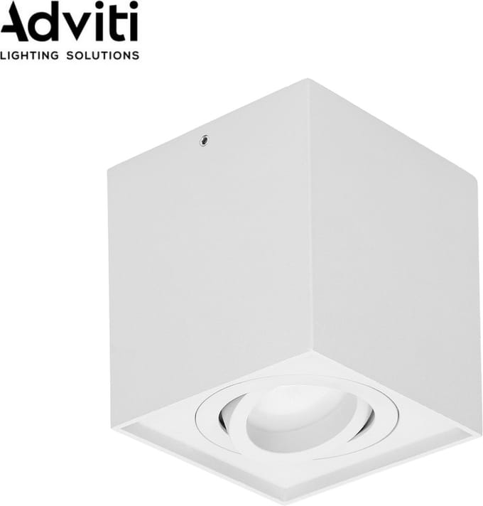 Adviti CAROLIN Vierkante opbouwspot - Downlight - Richtbare lichtbron - GU10 - Aluminium behuizing - Wit