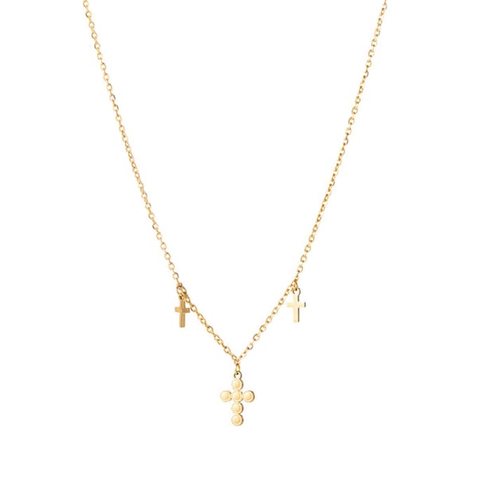 Go Dutch Label Collier kruizen goud N2818-2