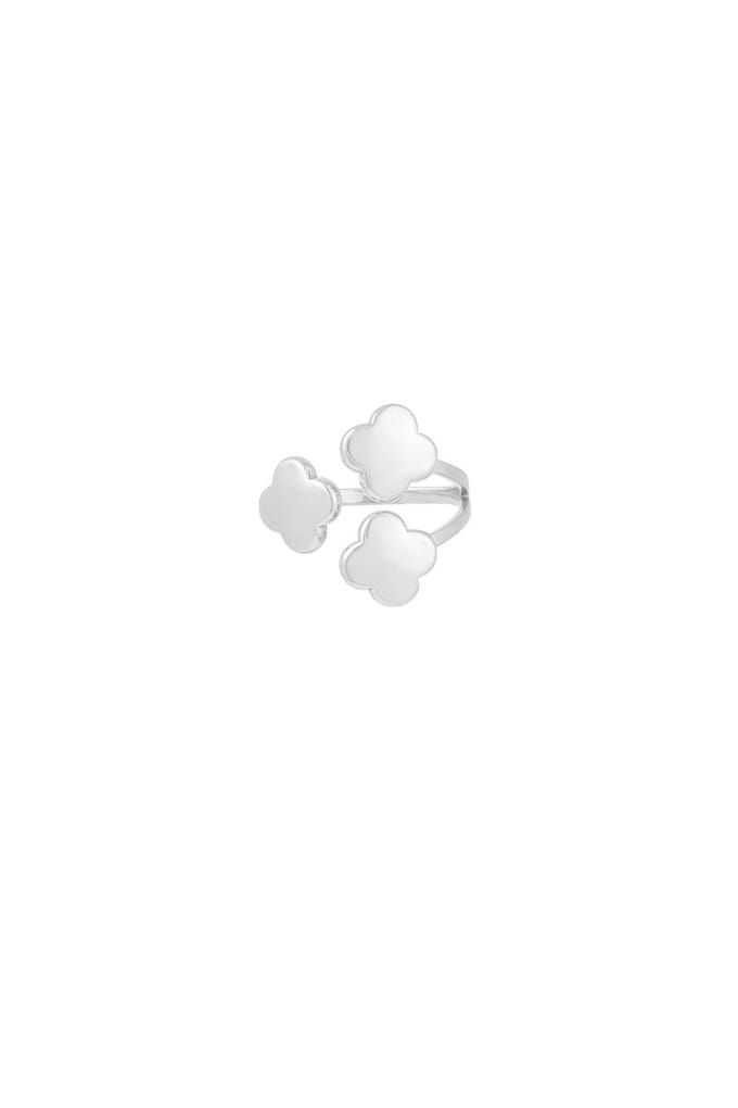 Ring triple klaver - zilver - one size