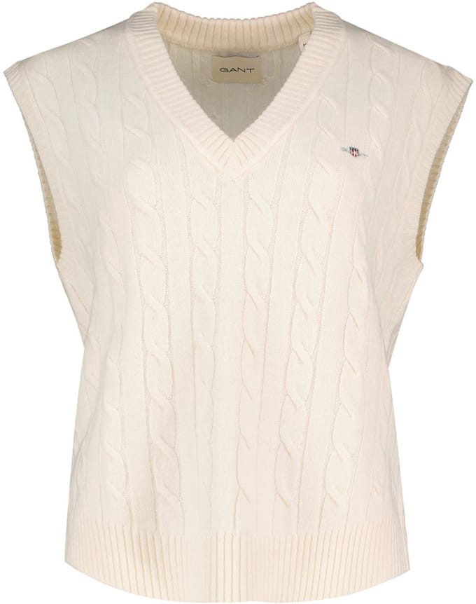 Gant 4805429 Gebreid Vest Beige M Vrouw