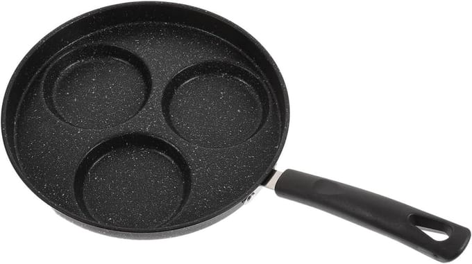 Koekenpan - Eierpan Wafelpan - Ontbijt Maken - Verdeelde Bakplaat - 39x22cm - Zwart