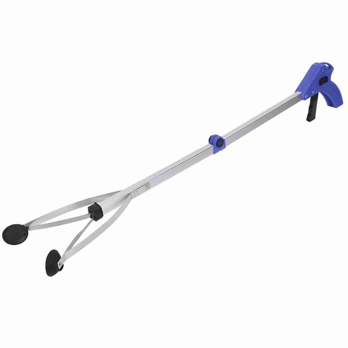 Vuilnisgrijper Opvouwbare vuilnisgrijper voor het ophalen van tuinafval(Blauw handvat) white