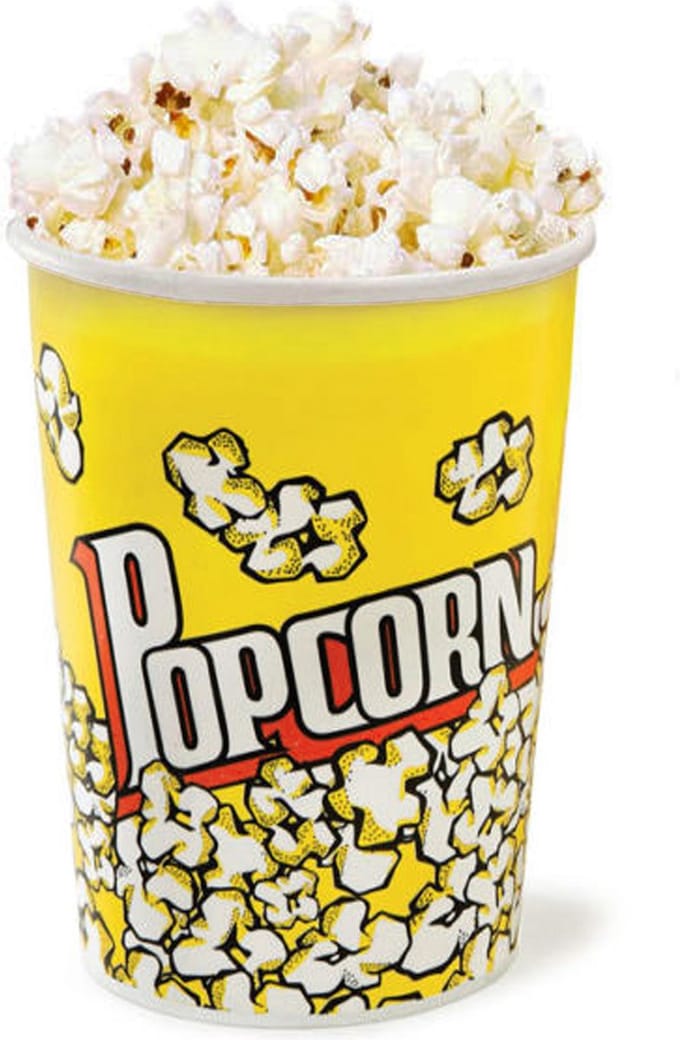25 stuks popcorn bakjes - multicolor - 909 ml - lekvrij karton