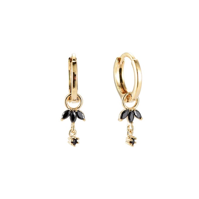 Bijoutheek Oorhangers bloem Black