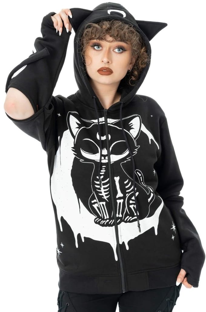 Heartless Moonlight Hood Dames Vest met capuchon - zwart - XL