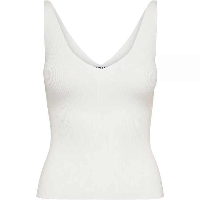 Jacqueline de Yong witte dames top   V-hals   Slim Fit   Mouwloos Wit XXL